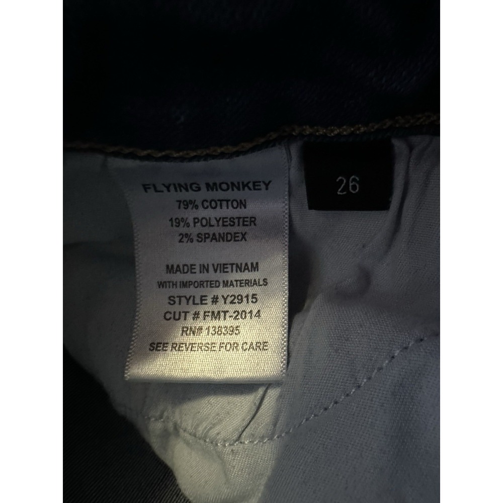 Flying Monkey Women's Jeans 26 Blue Distressed Stretch Mid Rise Fray Hem‎ Skinny - Picture 5 of 12